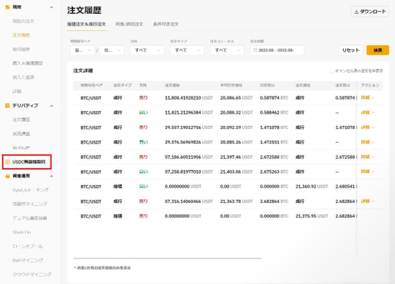 USDC無期限契約